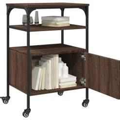 vidaXL Soporte de impresora 3 niveles marrón roble 50x40x76 cm Marr&oacute;n roble Sale