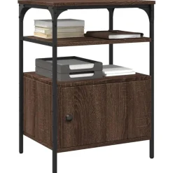 vidaXL Soporte de impresora 3 niveles marrón roble 50x40x76 cm Marr&oacute;n roble Sale