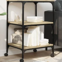 vidaXL Soporte de impresora 3 niveles 50x41x75 cm Roble Sonoma Discount