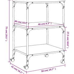 vidaXL Soporte de impresora 3 niveles 50x41x75 cm Roble Sonoma Discount