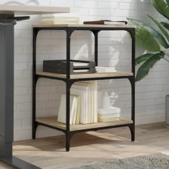vidaXL Soporte de impresora 3 niveles 50x41x75 cm Roble Sonoma Discount