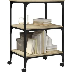 vidaXL Soporte de impresora 3 niveles 50x41x75 cm Roble Sonoma Discount