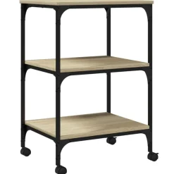 vidaXL Soporte de impresora 3 niveles 50x41x75 cm Roble Sonoma Discount