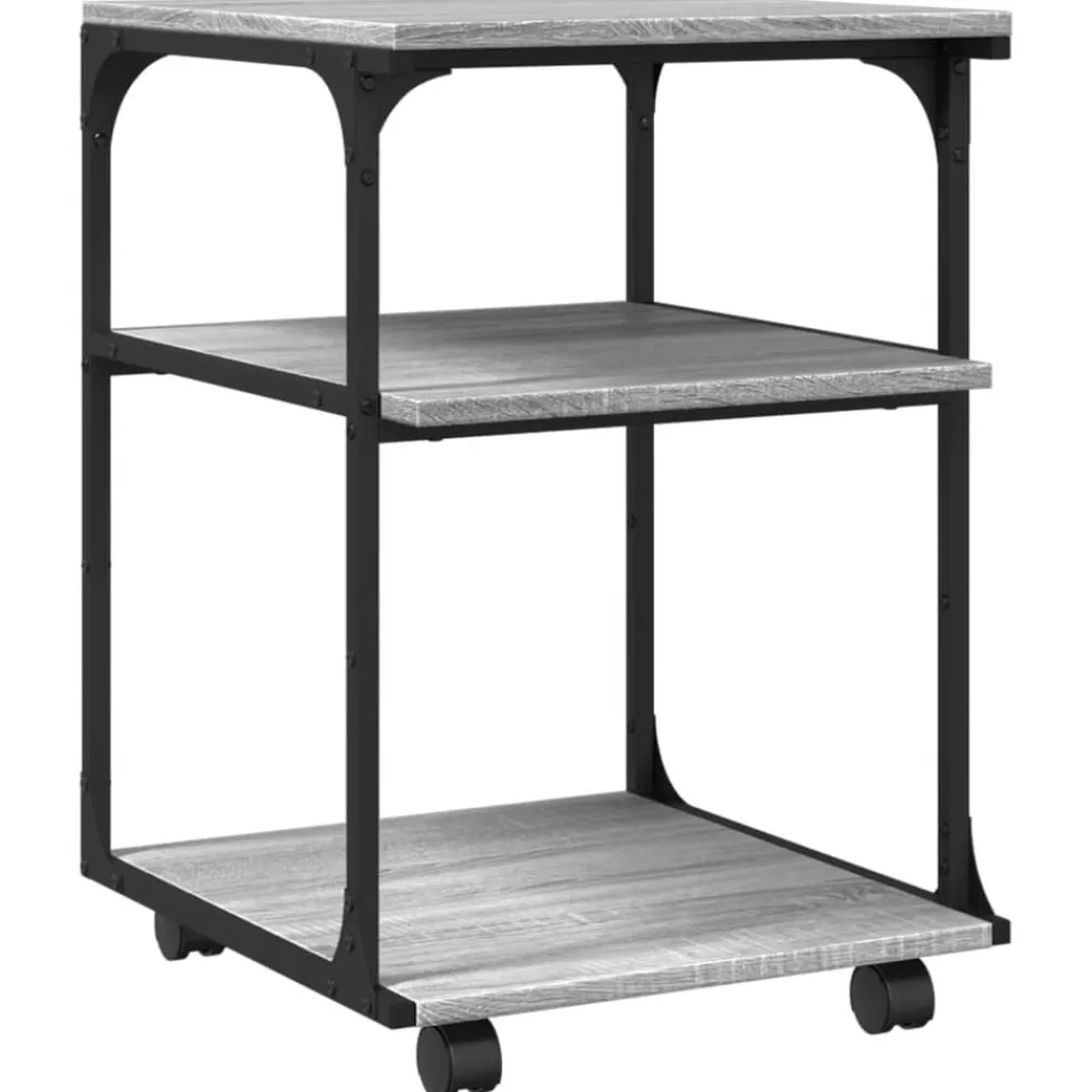 vidaXL Soporte de impresora 3 niveles 43x48x64 cm Gris sonoma Sale