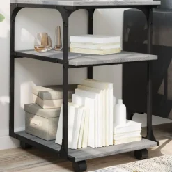 vidaXL Soporte de impresora 3 niveles 43x48x64 cm Gris sonoma Sale