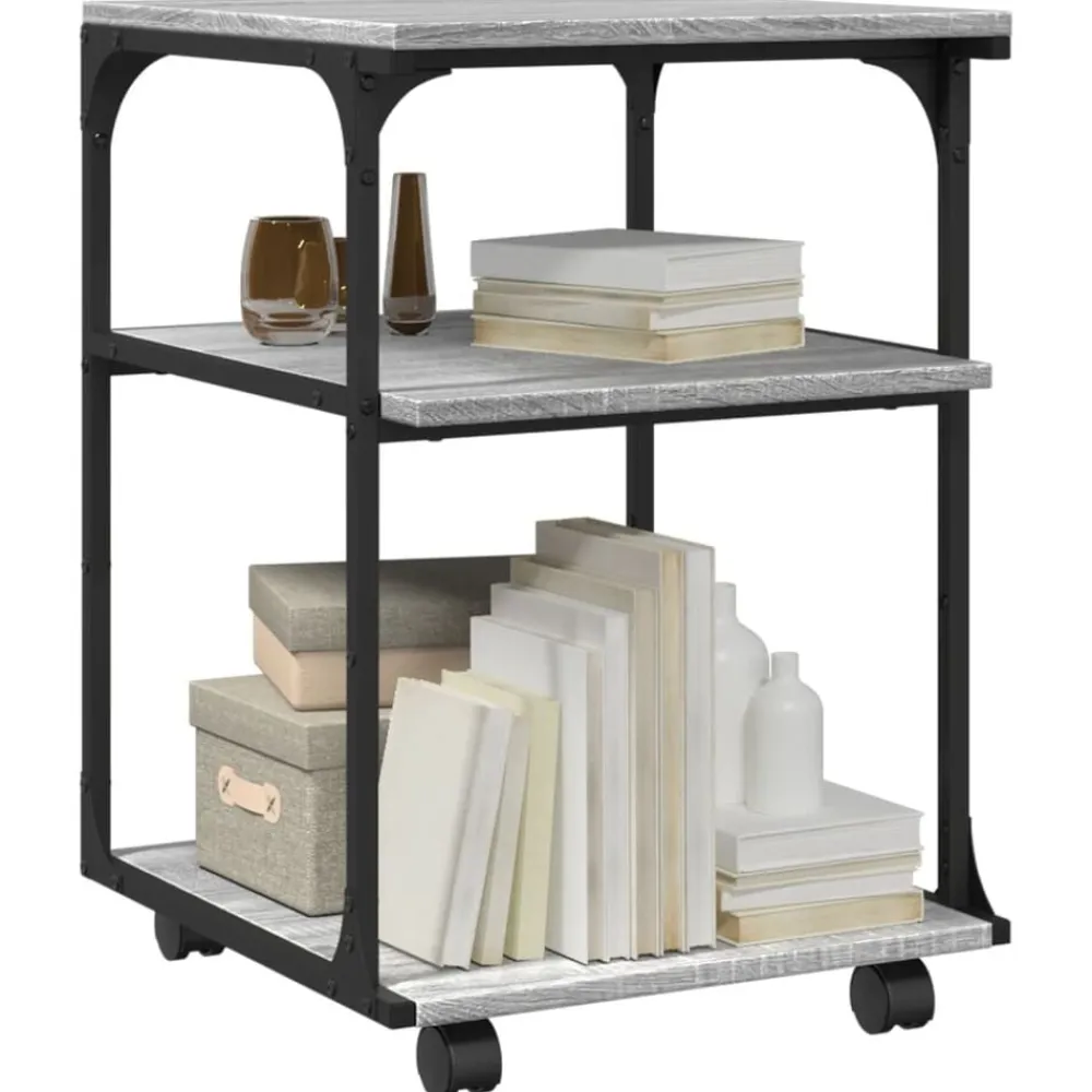 vidaXL Soporte de impresora 3 niveles 43x48x64 cm Gris sonoma Sale