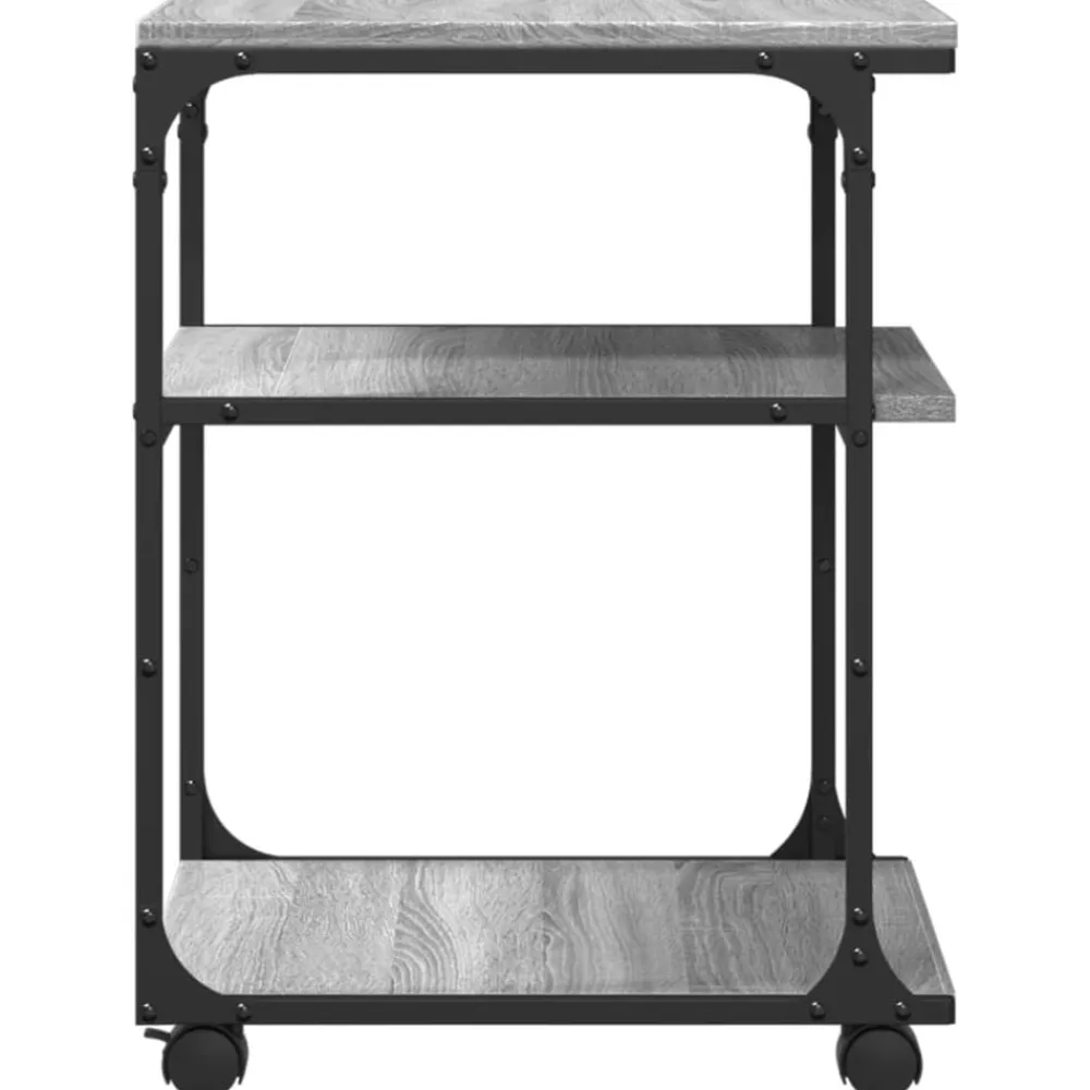 vidaXL Soporte de impresora 3 niveles 43x48x64 cm Gris sonoma Sale