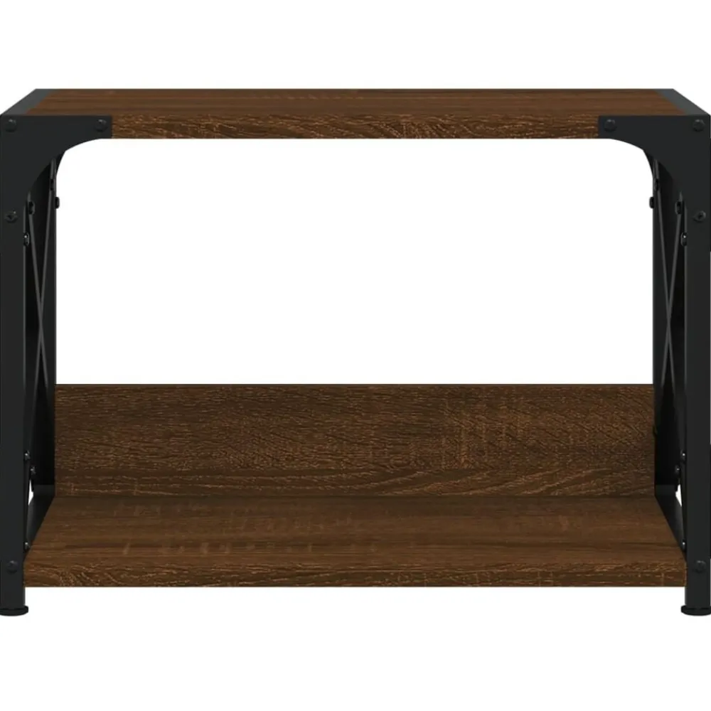 vidaXL Soporte de impresora 2 niveles marrón roble 44x26x31,5 cm Marrón roble Outlet