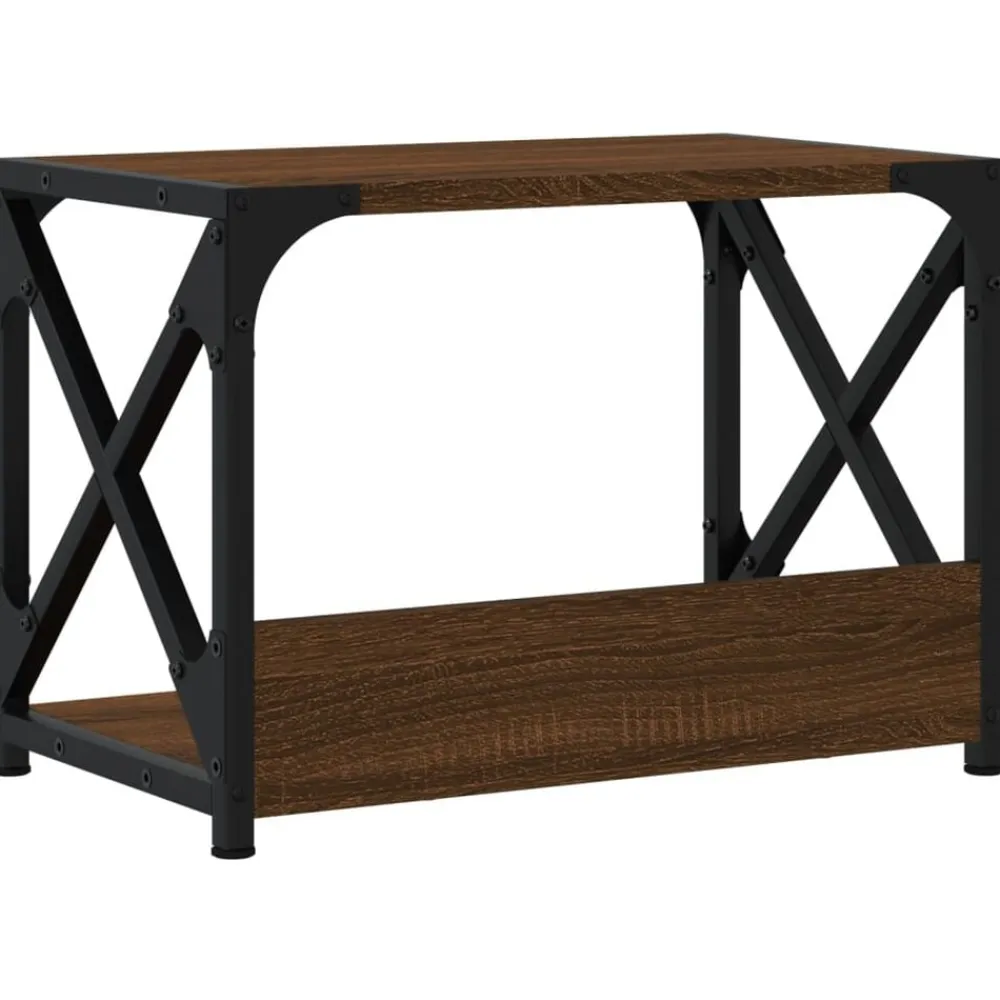 vidaXL Soporte de impresora 2 niveles marrón roble 44x26x31,5 cm Marrón roble Outlet