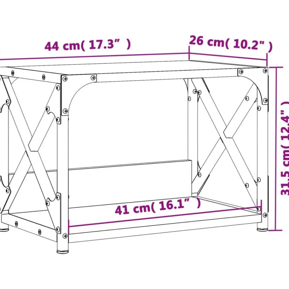 vidaXL Soporte de impresora 2 niveles marrón roble 44x26x31,5 cm Marrón roble Outlet