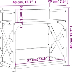 vidaXL Electrónica-Soporte de impresora 2 niveles 40x20x40 cm