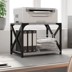 vidaXL Soporte de impresora 2 niveles 44x26x31,5 cm Gris sonoma Hot