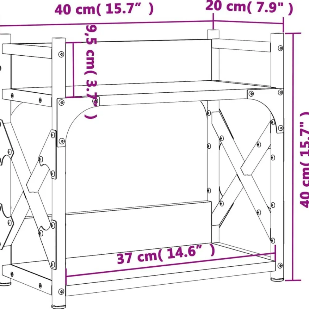 vidaXL Soporte de impresora 2 niveles 40x20x40 cm Roble ahumado Hot