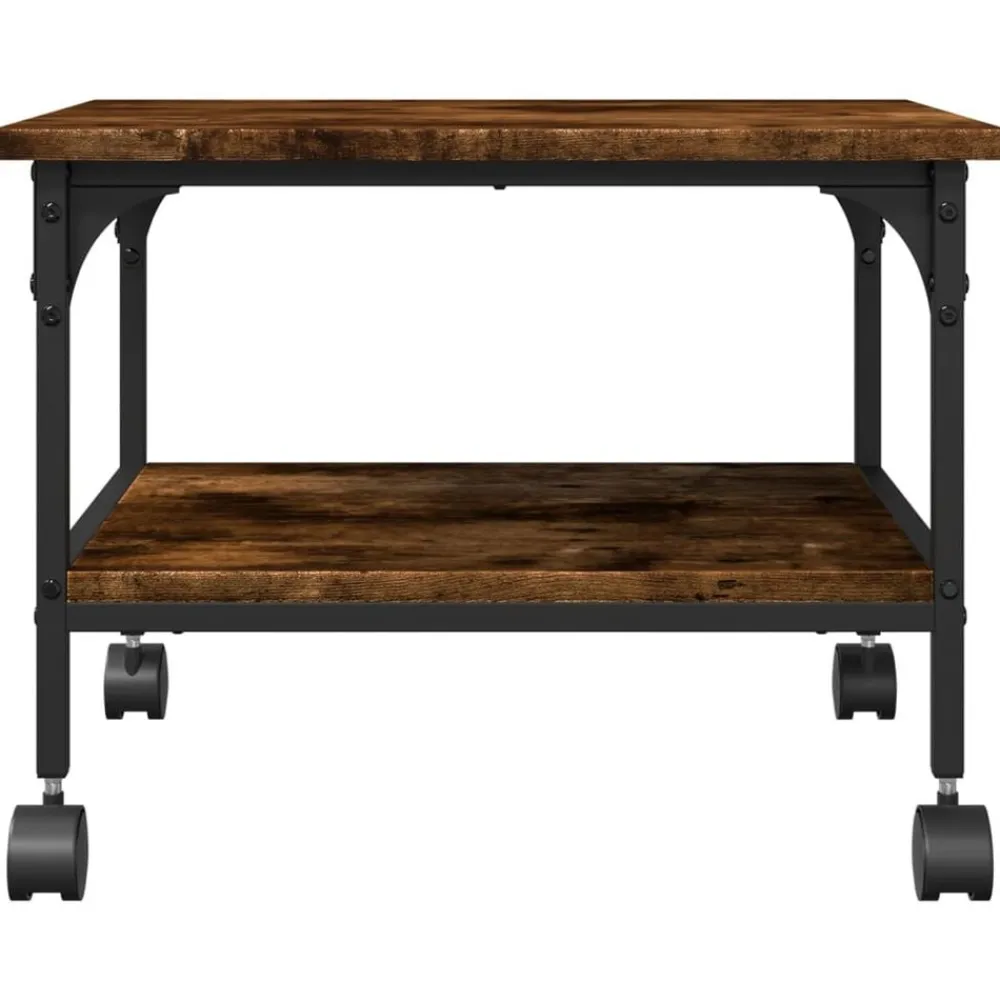 vidaXL Soporte de impresora 2 niveles 50x40x38 cm Roble ahumado Online