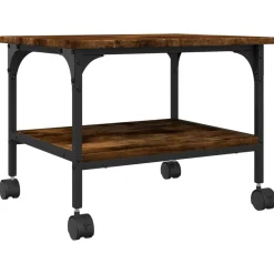 vidaXL Soporte de impresora 2 niveles 50x40x38 cm Roble ahumado Online