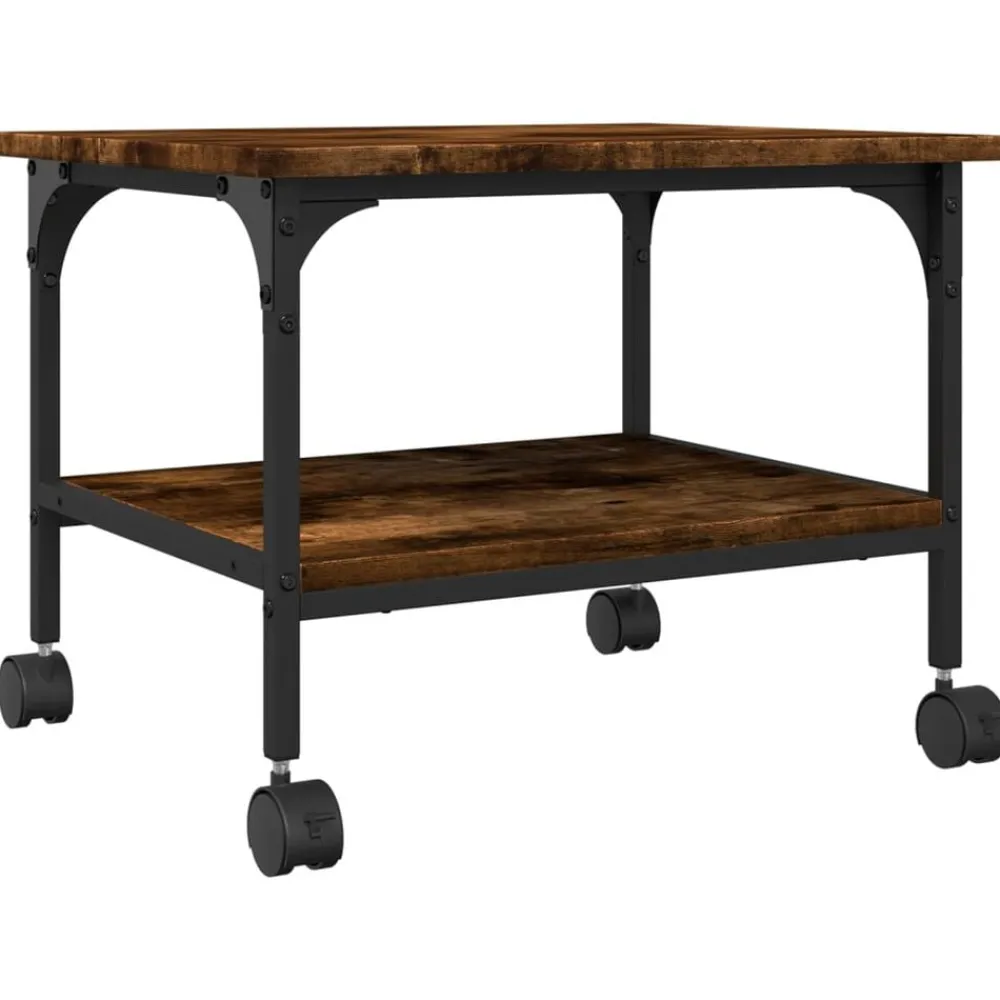 vidaXL Soporte de impresora 2 niveles 50x40x38 cm Roble ahumado Online