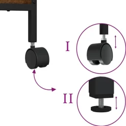 vidaXL Soporte de impresora 2 niveles 50x40x38 cm Roble ahumado Online