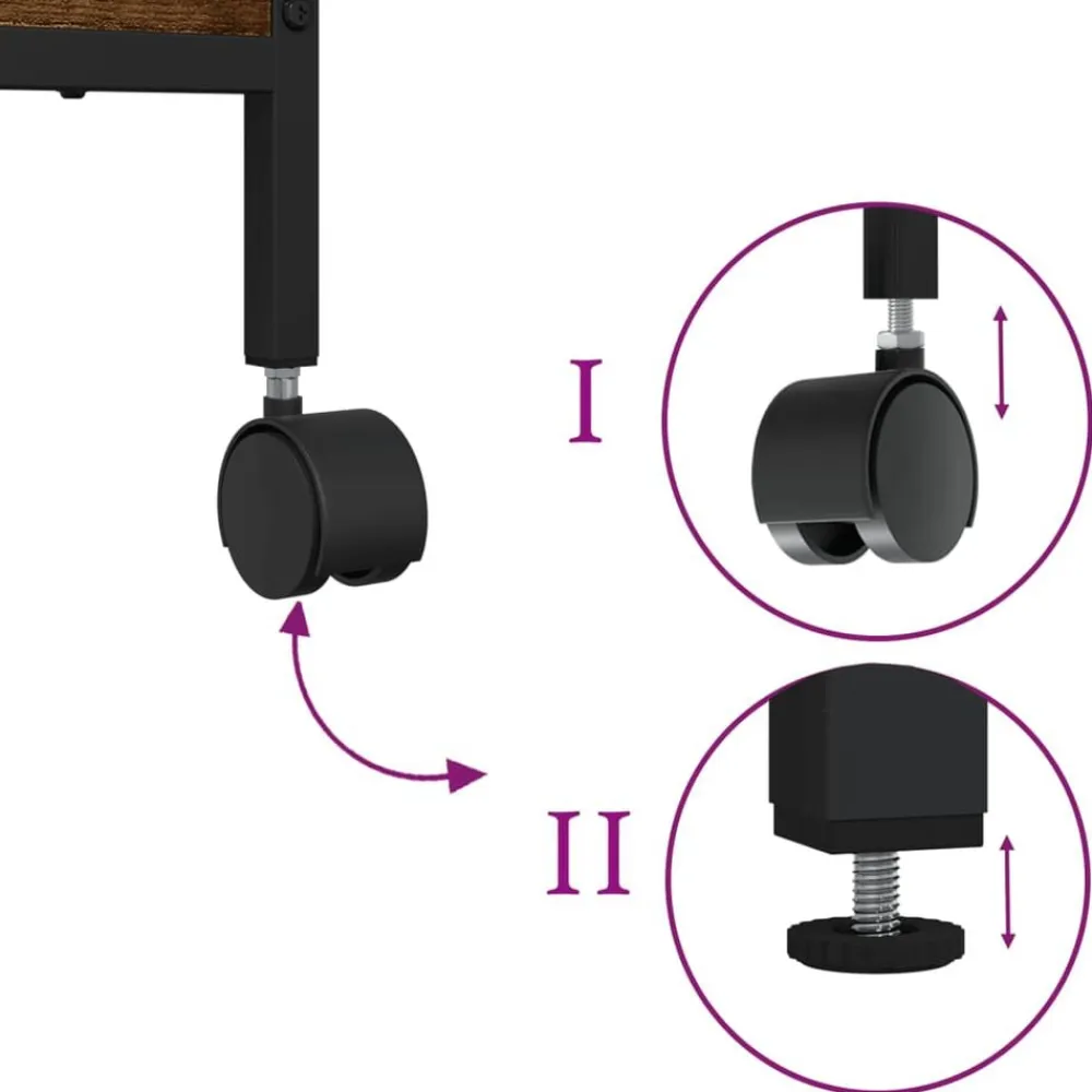 vidaXL Soporte de impresora 2 niveles 50x40x38 cm Roble ahumado Online