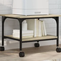 vidaXL Soporte de impresora 2 niveles 50x40x38 cm Roble Sonoma Online