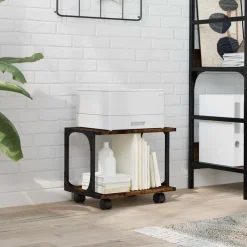 vidaXL Soporte de impresora 2 niveles 41x28x33,5 cm Roble ahumado Online