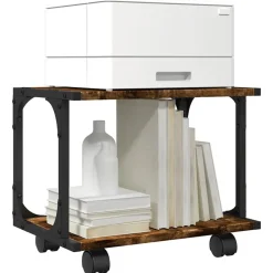 vidaXL Soporte de impresora 2 niveles 41x28x33,5 cm Roble ahumado Online