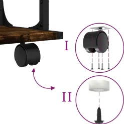 vidaXL Soporte de impresora 2 niveles 41x28x33,5 cm Roble ahumado Online