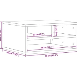 vidaXL Electrónica-Soporte de impresora madera ingeniería 49x40x22,5 cm