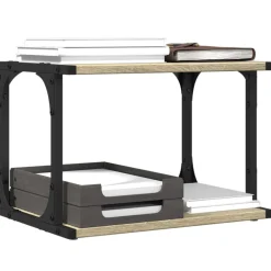 vidaXL Soporte de impresora 2 niveles 41x28x33,5 cm Roble Sonoma Online