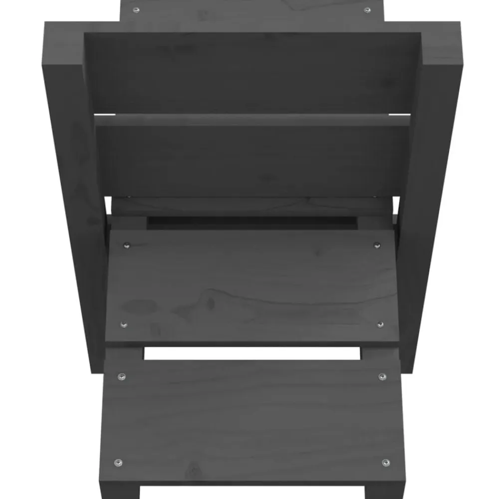 vidaXL Soporte de leña madera maciza de pino 47x39,5x48 cm Gris New