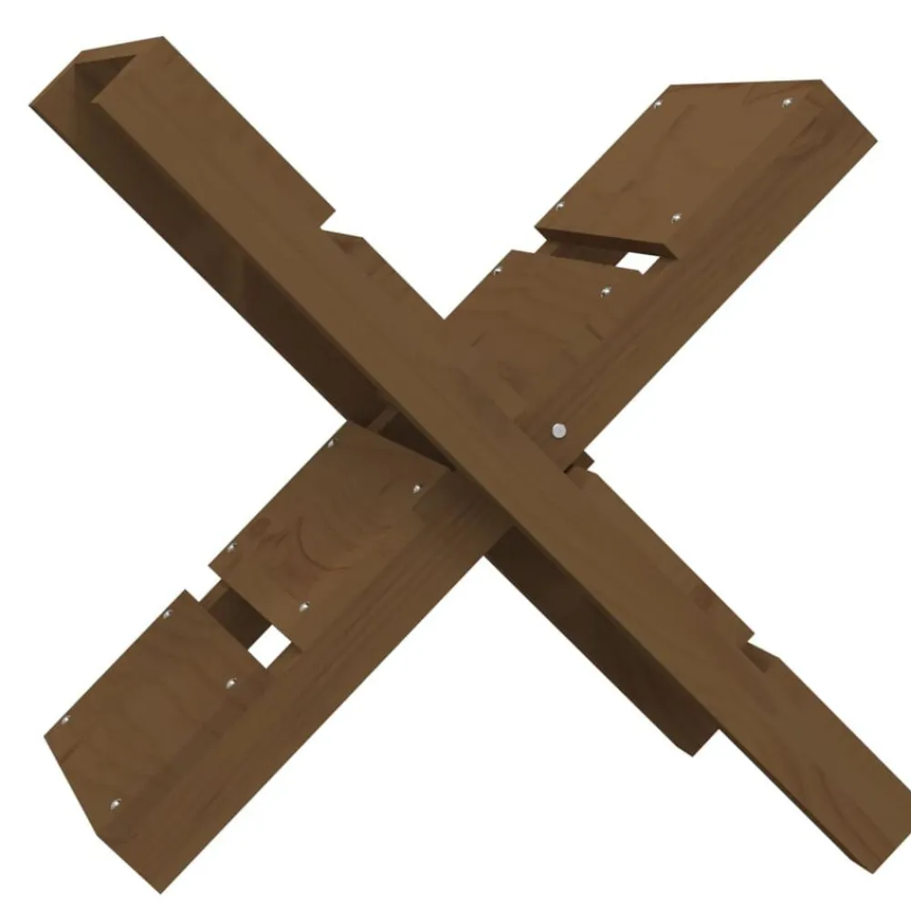 vidaXL Accesorios Para Hornos De Leña Y Chimeneas-Soporte de leña madera maciza de pino marrón miel 47x39,5x48 cm