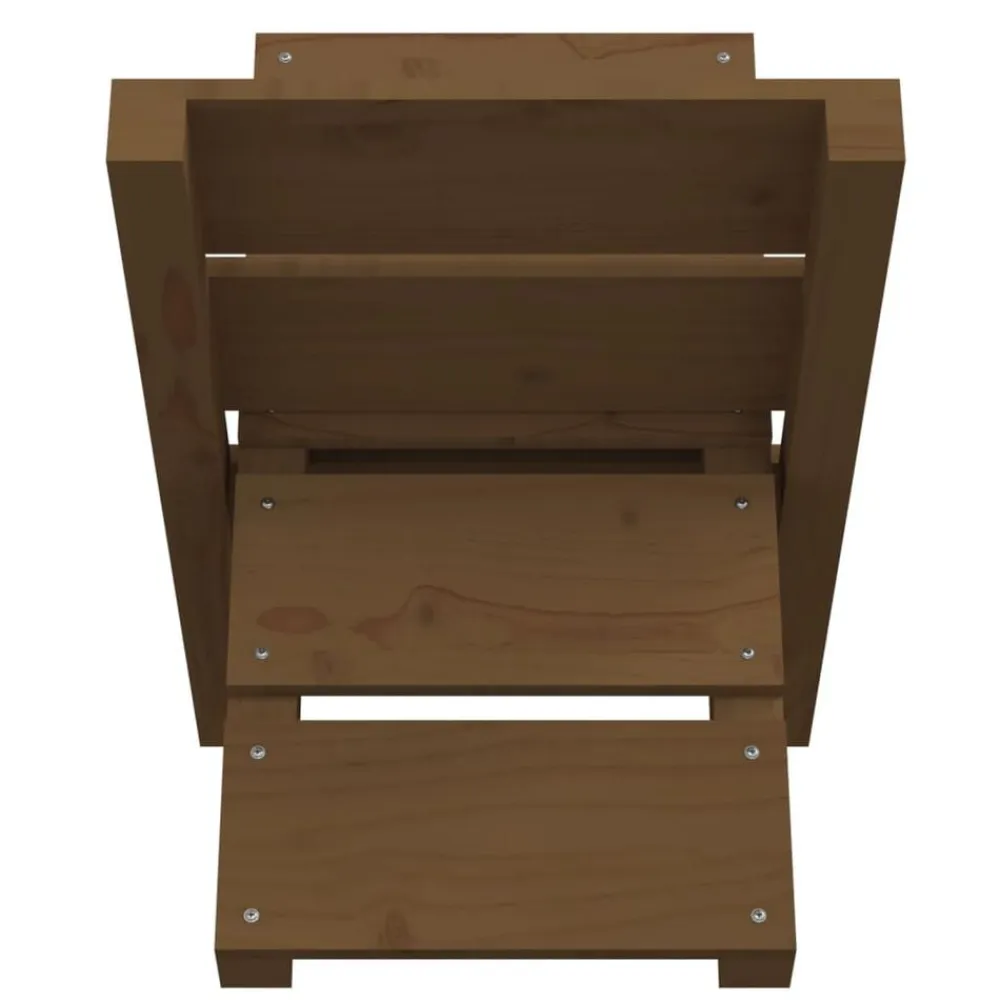 vidaXL Accesorios Para Hornos De Leña Y Chimeneas-Soporte de leña madera maciza de pino marrón miel 47x39,5x48 cm