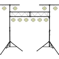 vidaXL Soporte de luces de acero negro 338x115x(180-300) cm Clearance