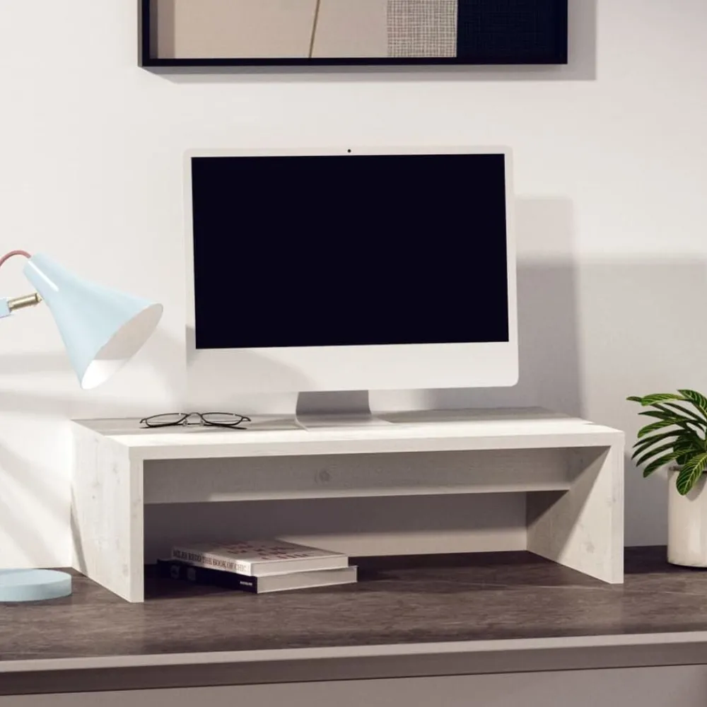vidaXL Electrónica-Soporte de monitor madera maciza de pino 50x27x15 cm