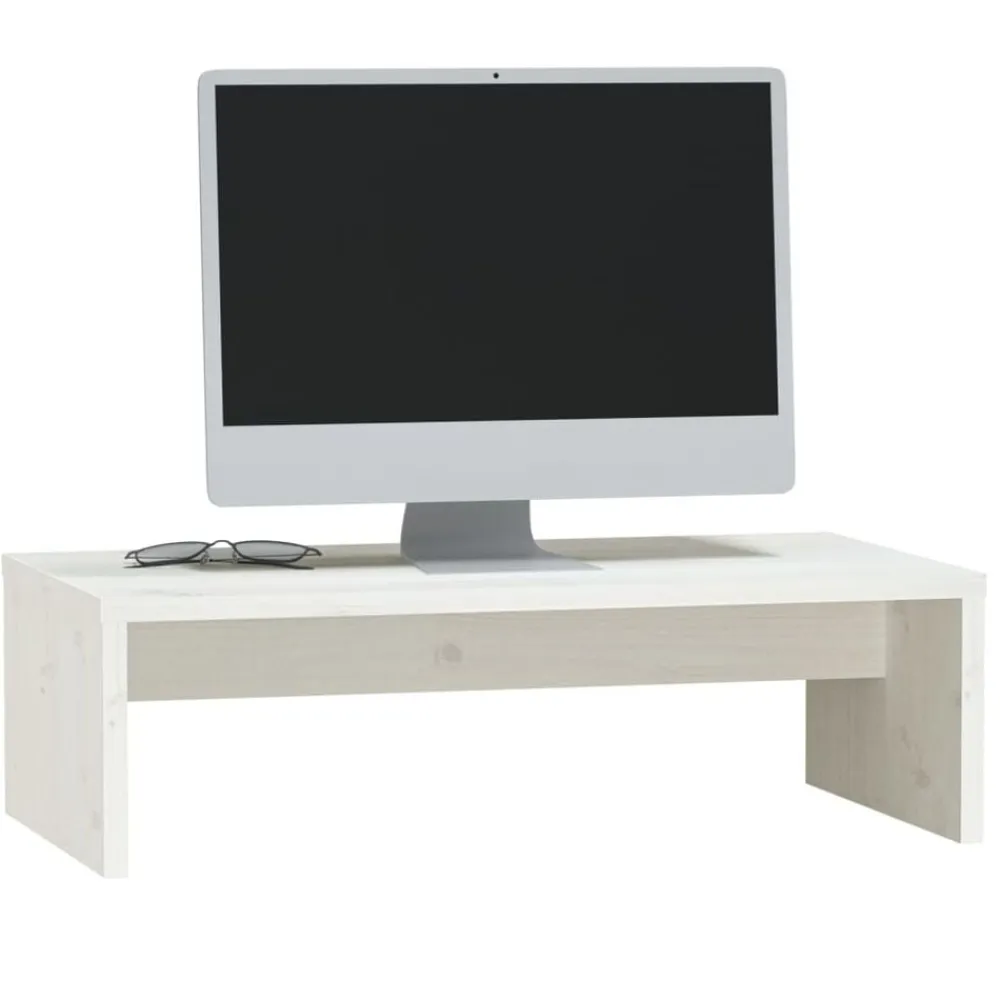 vidaXL Electrónica-Soporte de monitor madera maciza de pino 50x27x15 cm