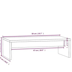 vidaXL Electrónica-Soporte de monitor madera maciza de pino 50x27x15 cm