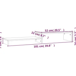 vidaXL Electrónica-Soporte de monitor madera maciza pino (52-101)x22x14 cm
