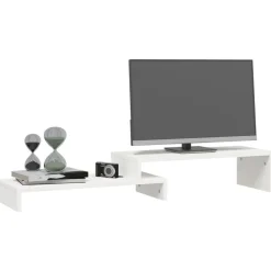 vidaXL Electrónica-Soporte de monitor madera maciza pino (52-101)x22x14 cm