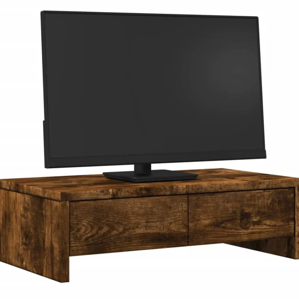 vidaXL Electrónica-Soporte de monitor cajones madera 50x27x15 cm