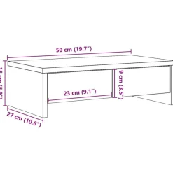 vidaXL Electrónica-Soporte de monitor cajones madera 50x27x15 cm