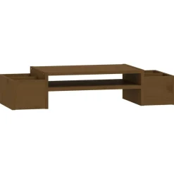 vidaXL Soporte de monitor madera maciza pino marrón miel 70x27,5x15 cm Marr&oacute;n miel Sale