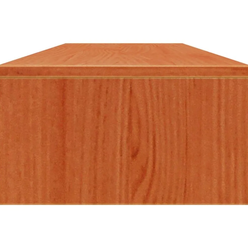 vidaXL Soporte de monitor madera maciza pino marrón cera 100x27x15 cm Marrón cera Hot