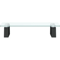 vidaXL Electrónica-Soporte de monitor vidrio templado y metal 40x20x8 cm