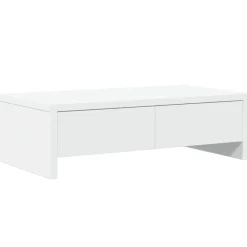 vidaXL Soporte de monitor cajones madera ingeniería 50x27x15 cm Blanco Best