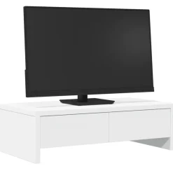 vidaXL Soporte de monitor cajones madera ingeniería 50x27x15 cm Blanco Best