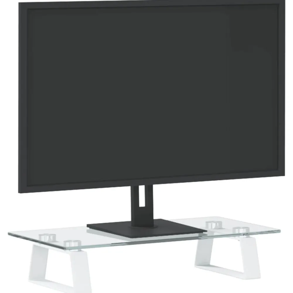 vidaXL Electrónica-Soporte de monitor vidrio templado y metal 40x20x8 cm