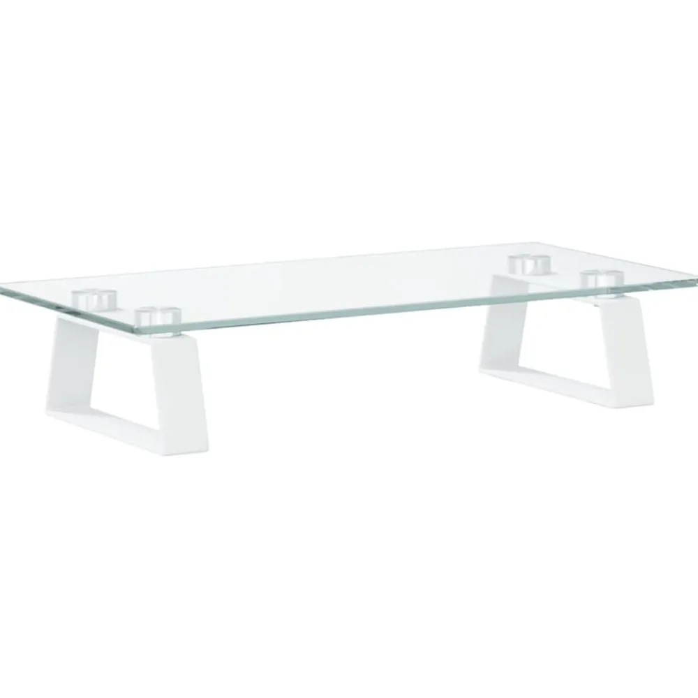 vidaXL Electrónica-Soporte de monitor vidrio templado y metal 40x20x8 cm