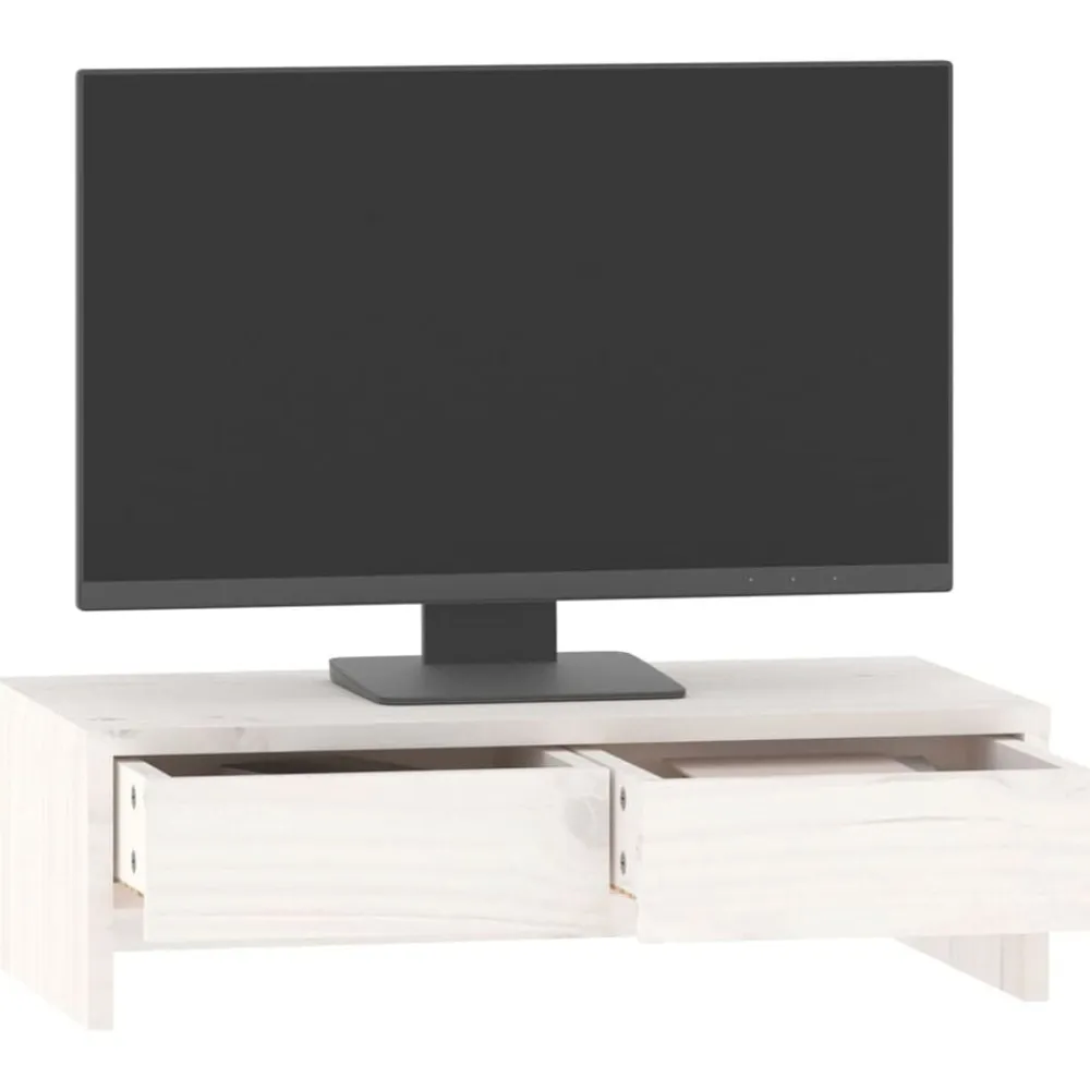 vidaXL Electrónica-Soporte de monitor madera maciza de pino 50x27x15 cm