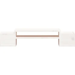 vidaXL Soporte de monitor madera maciza de pino 70x27,5x15 cm Blanco New