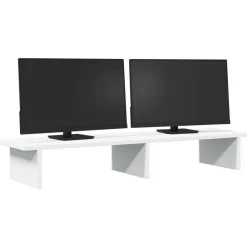 vidaXL Soporte de monitor madera maciza de pino 100x27x15 cm Blanco Best
