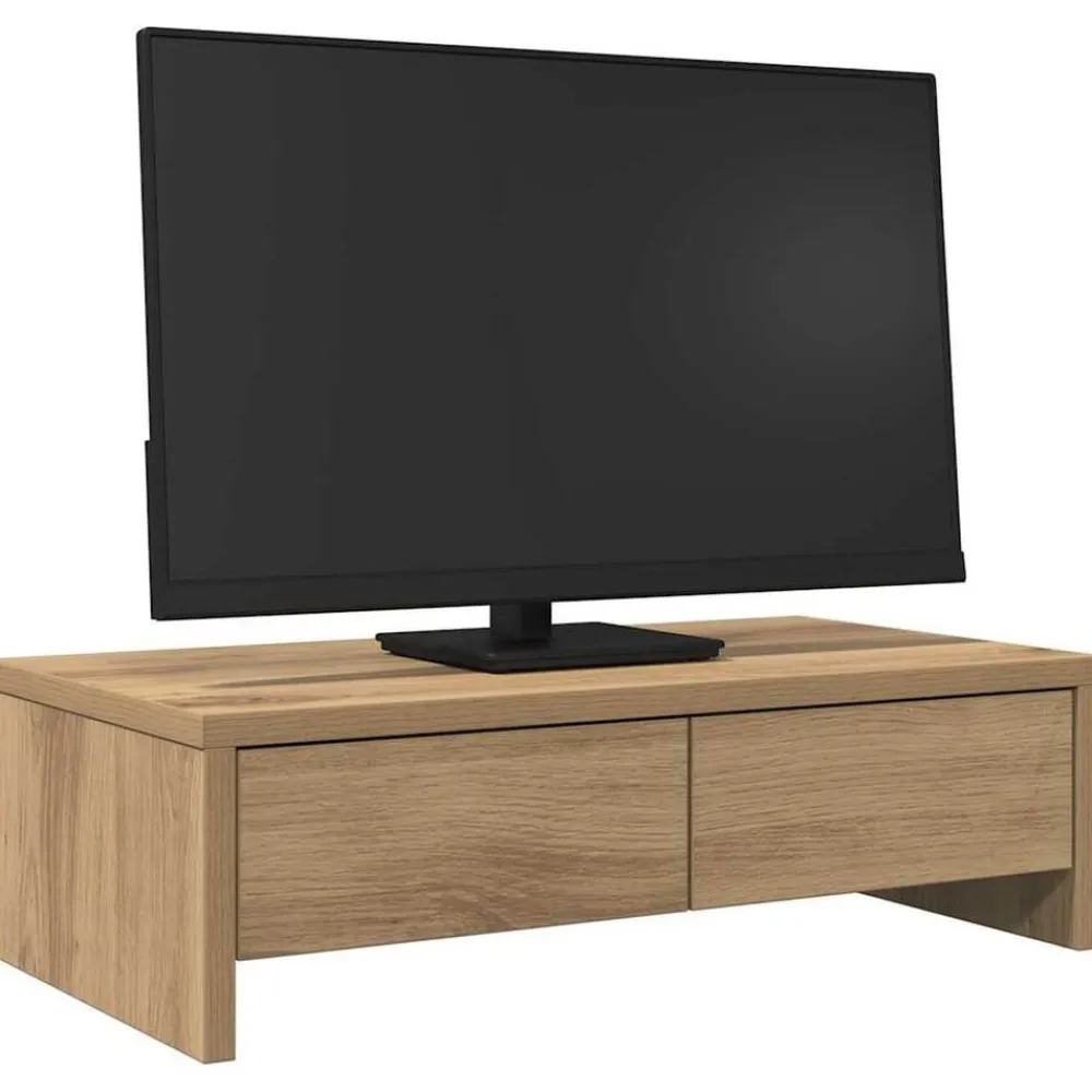 vidaXL Electrónica-Soporte de monitor con cajones madera artisian 50x27x15 cm